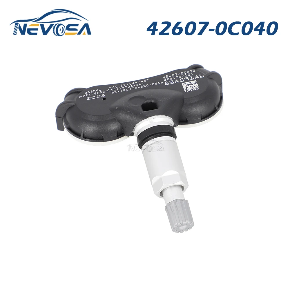 

NEVOSA Датчики системы мониторинга состояния шин, 42607-0C040 для Toyota Sienna 2006/01-2020/12 Sequoia 2008/01-2017/12 Tundra 2007-2011 42607-0C070 315 МГц