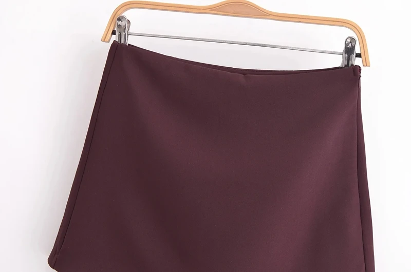 XNWMNZ 2024 Autumn New Woman's Casual Side Zipper Skirt Pants High Waist Hipster Woman Short Bottoms Ruffles Regular Fit Shorts
