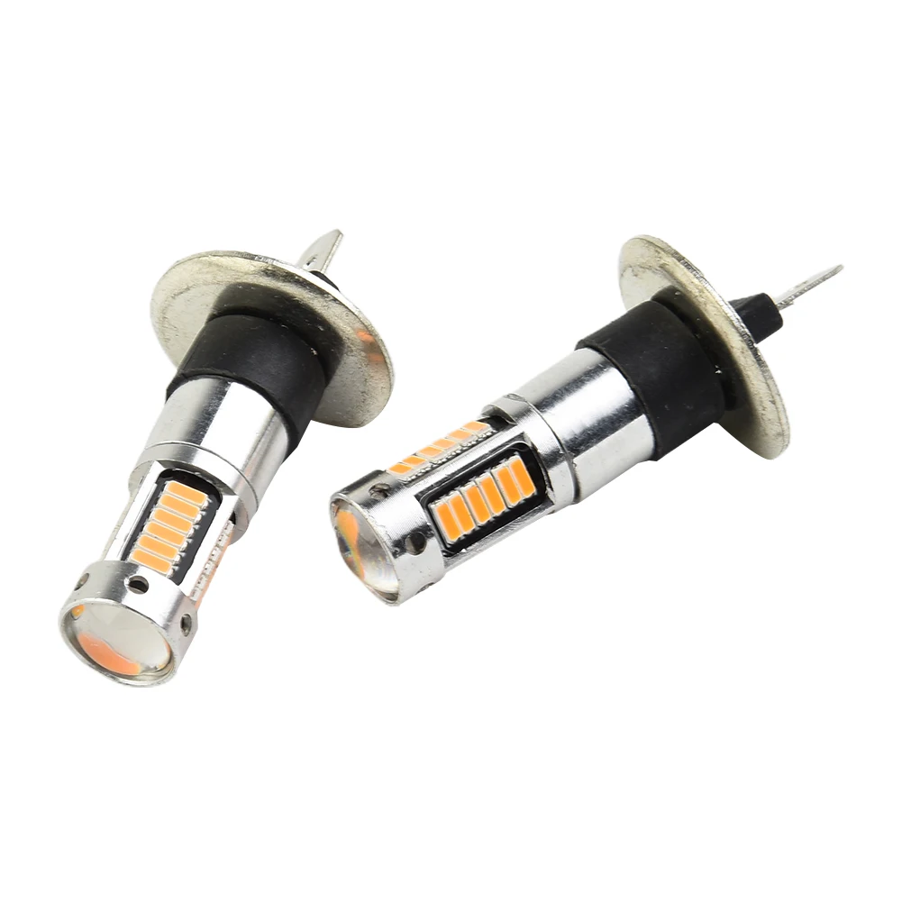 

\"Get Reliable and Efficient Driving with 2x H1 LED 50W Fog Light Bulbs Yellow 3000k High Power and Brightness\"