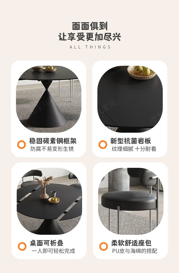 Description Picture 3 of itemRound Extendable Dining Table Modern Wall Console Mobile Table Living Room Balcony Nordic Silla De Escritorio Furniture DWH