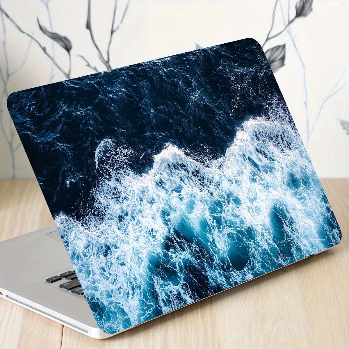 비닐 노트북 케이스 해양 스티커 2개/세트 스크래치 방지 DIY 아트 케이스 범용 넷북 스킨 스티커 비재사용 가능 노트북