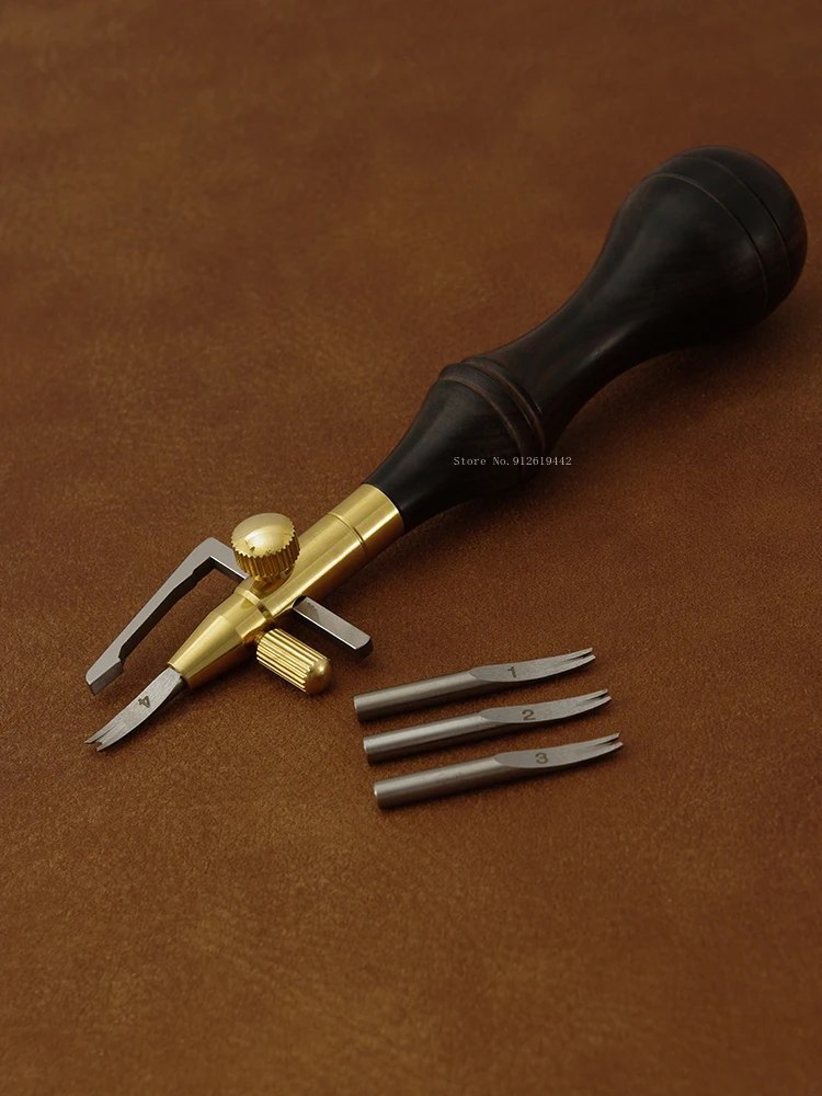 Adjustable Multi-functional Leather Edge Trencher DIY Handmade Leather Products Marking Dig Slot Trimming Edge Processing