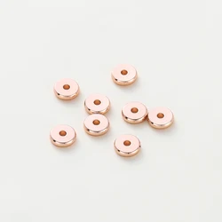 Gold Color Plated Brass Round Spacer Beads for DIY Jewelry (50 Pieces) (Rose Gold)