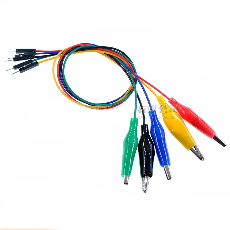

Color Dupont line to alligator clip test line DuPont male head to alligator clip line 30CM male head 5 colors in a bundle