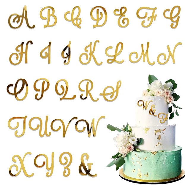 Number Letter Acrylic Cake Topper Monogram Decoration Party ...