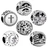 Hot Sale with Smiling Face, Cross, Love, Letters Family Forever Charm Bead Fit Original Silver 925 Necklace Bracelet DIY Jewelry 1