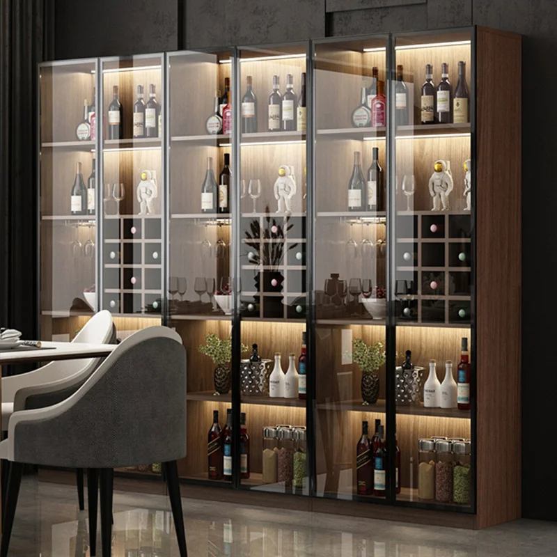Wall Bar Cabinet High End Furniture Whiskey Showcase Luxury Portable Iron Accessories Metal Storage Elegant Vitrine Wine Stands