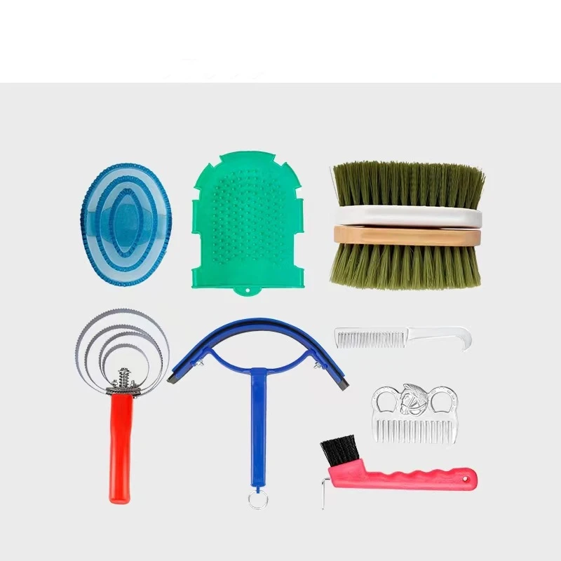 10pcs Horse Wash Kit Random Colors Includes Horse Washing Brushes Tools for Your Horse's Ultimate Cleanliness