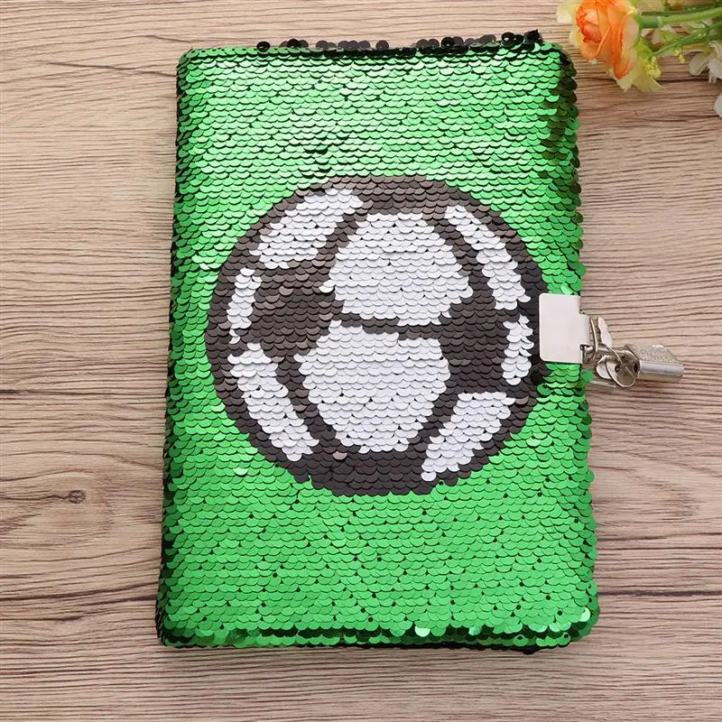 Notebook Journal Lock Diary Sequin Girls Boys Kids Football Gifts Journals Notepad Soccer Key Planner Girl Notebooks Daily