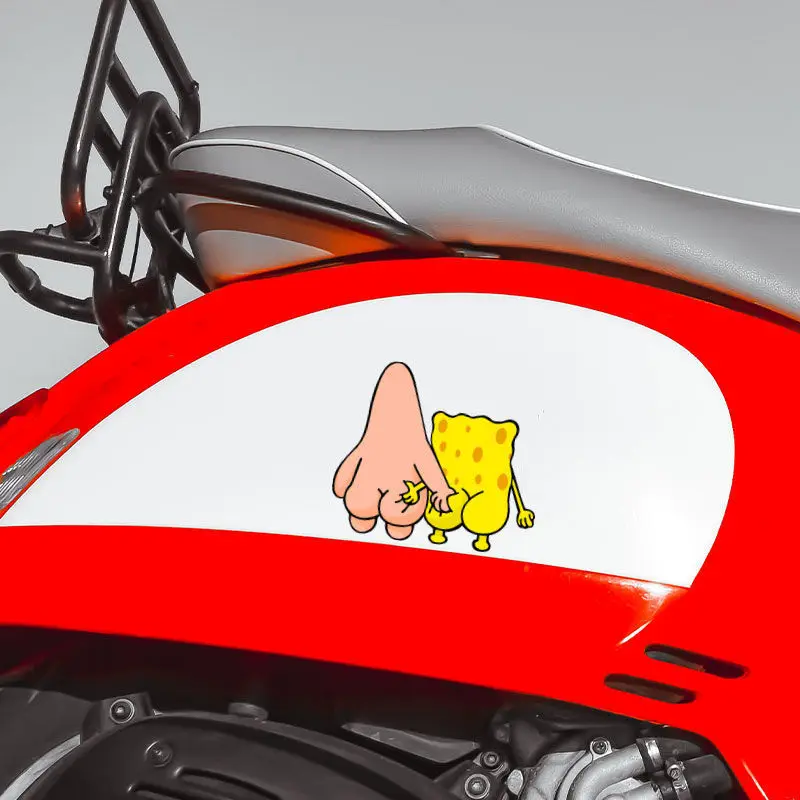 SpongeBob SquarePants Car Stickers Cartoon Personalized Creative Electric Car Stickers Scratches Window Decoration Stickers 4