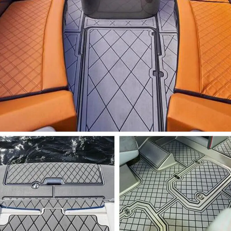 Eva Boat Decking Sheet Marine Flooring Anti Slip Pad Rhombus Diamond Pattern Self Adhesive 1900*350*6MM