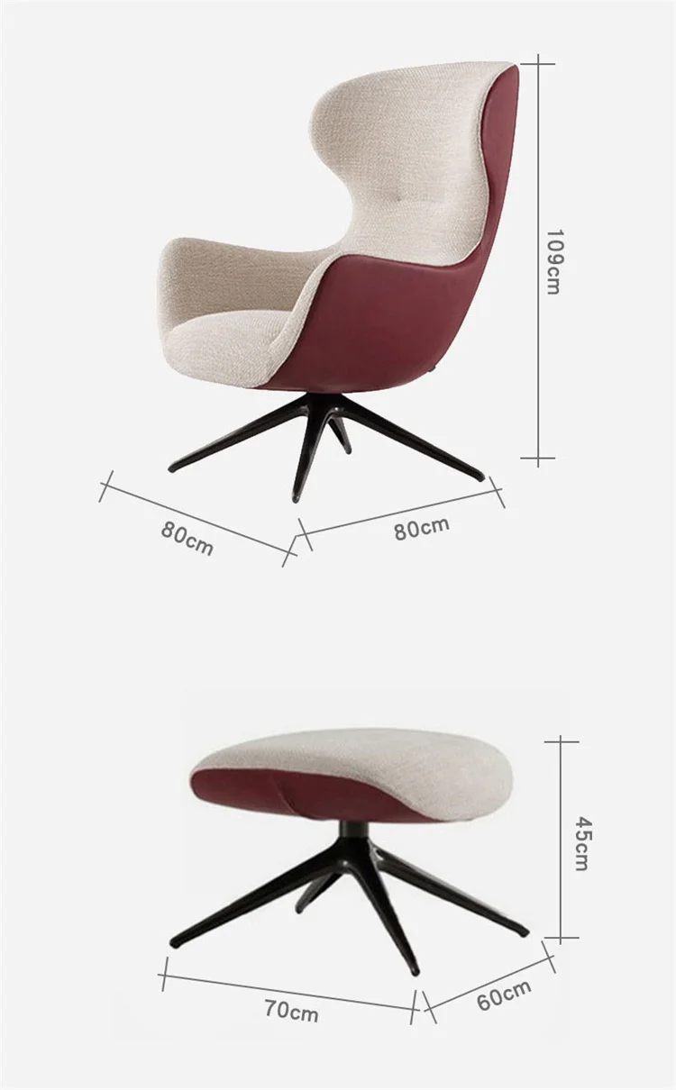 Description Picture 3 of itemNordic Fabric Home Rotatable Living Room Sofas Simple Modern Designer Swivel Chairs Luxury Apartment Dormitory Leisure Sofa L WK