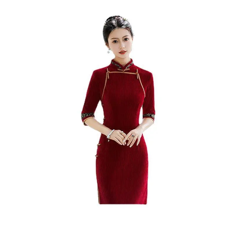 

Cheongsam Wear Elegant Lace Special-Interest Design Catwalk Show Old Shanghai Daily Banquet Tang Suit High-End Photo