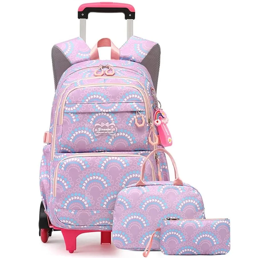 Rolling School Bags for Girls Backpack Children Waterproof School Backpacks with Wheels Middle School Trolley Luggage Back Pack 1