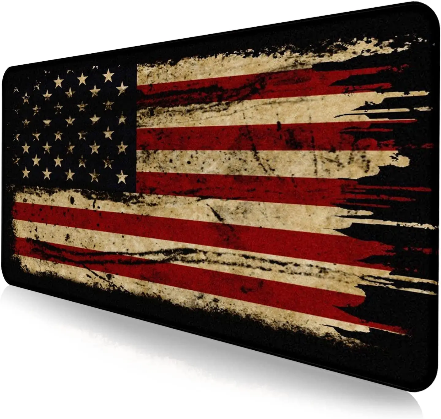 American Antique Flag Large Extended Gaming Mouse Pad Non-Slip Waterproof Rubber Base for Computer Laptop Desk Pad 35.4