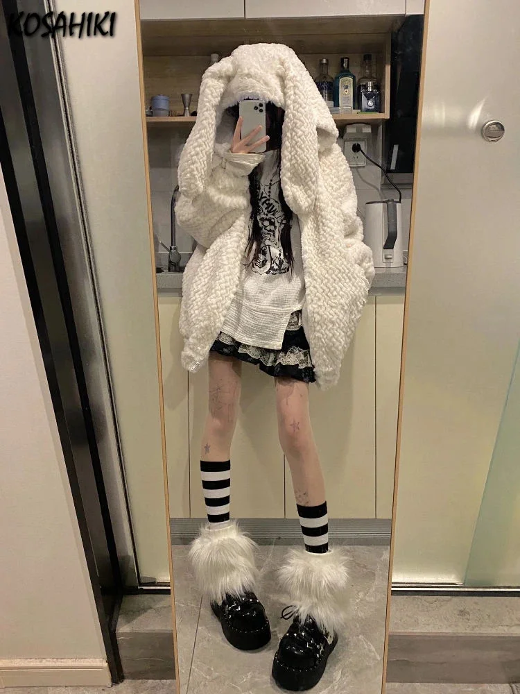 

Streetwear Harajuku Oversized Sweatshirt Women Autumn Solid Harajuku Zipper Up Hoodies Jackets New Japanese Loose Cardigan Tops