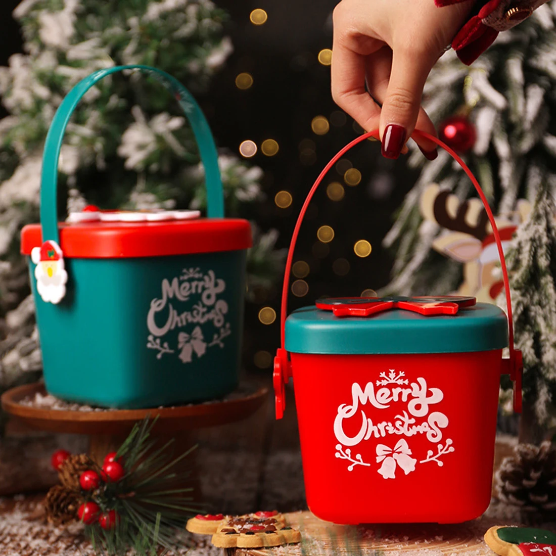 Christmas Nordic Kawaii Apple Box Christmas Fruit Gift Box Desk Accessories Home Decor Accessories Living Room Candy Storage