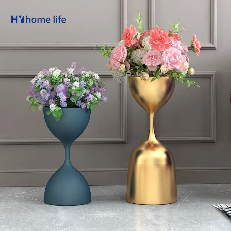 

HY Creative Flowerpot Nordic iron art metal flower frame modern simple round flower a few living room green plant frame
