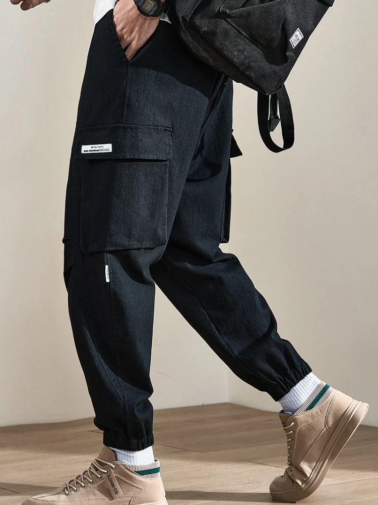 

Брюки-карго мужские с несколькими карманами, хлопок, спецодежда, шаровары, повседневные джоггеры, большие размеры 10xl 9xl 8xl, Черные Серые