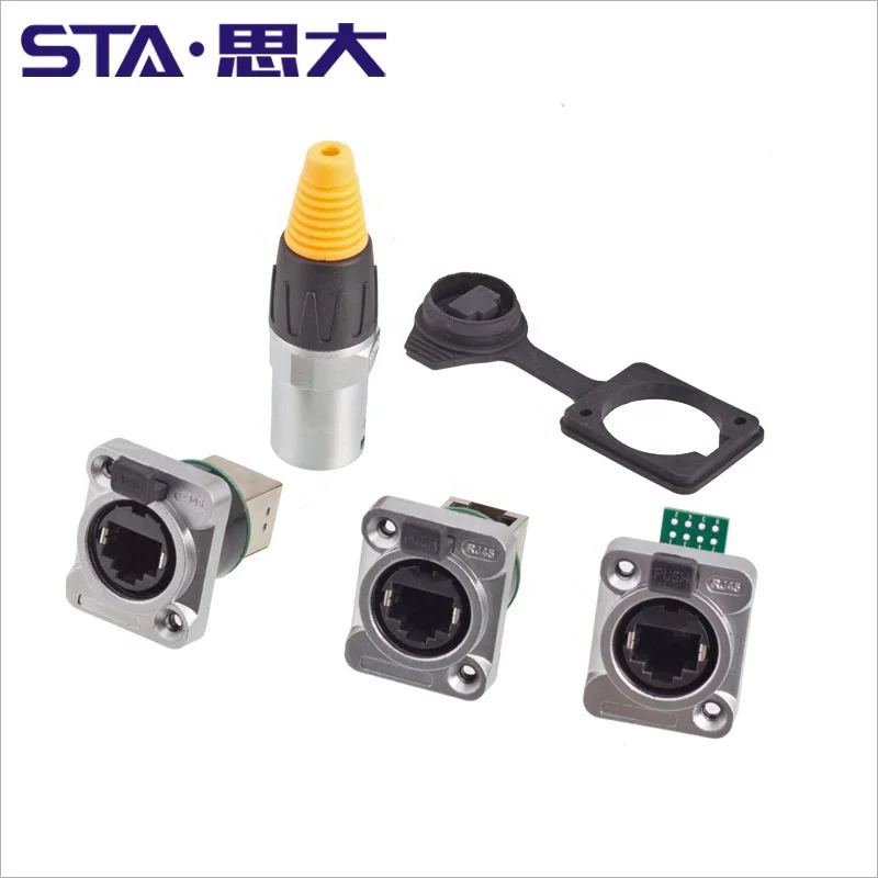 Connettore RJ45 Impermeabile IP67 – 10 Pezzi Rotondo Per Montaggio A Pannello, Cat5/5e/6, Femmina, Schermato - 2