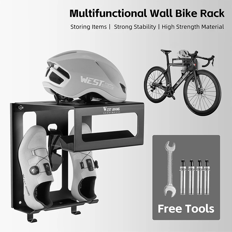 WEST BIKING Multifunctional Wall Bike Rack Durable Bicycle Indoor Parking Stand Maintenance Workstand MTB Road Bike Accessories