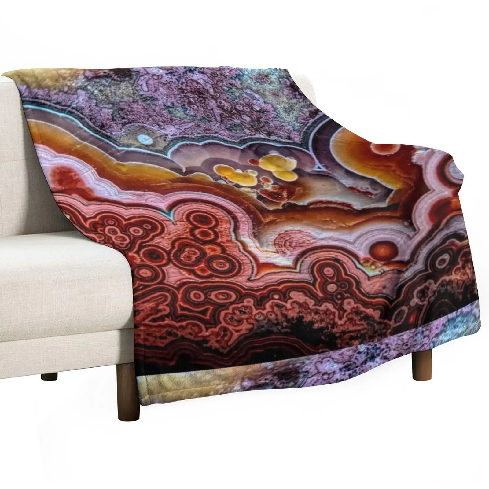 

Crazy lace agate Throw Blanket Blanket Fluffy Bed linens