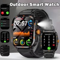 2025 New Outdoor LED Light Smart Watch Men's Bluetooth Call Waterproof Watch Multi sport Mode Gift Health Monitoring Smart Watch