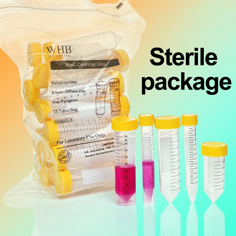 Centrifuge Tubes15ml 25ml 50mL，Sterile，Flat/Conical Bottom, PP Test Tubes Leak-Proof Screw Cap, Plastic Container with Graduated