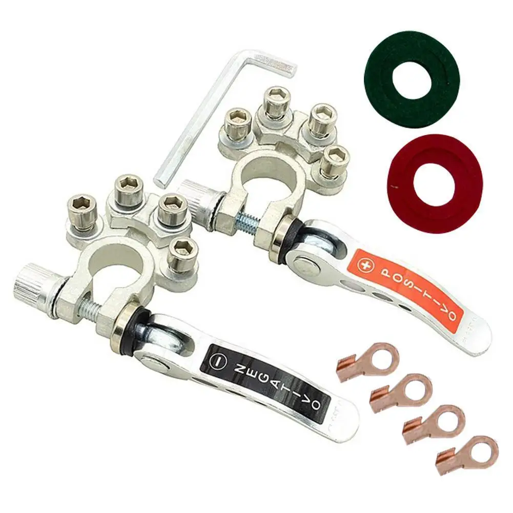 1 Pair Car Battery Terminals 12V Auto Battery Terminal Connector Bornes Cable Terminal Adapter Clamps Clip Screw battery terminals