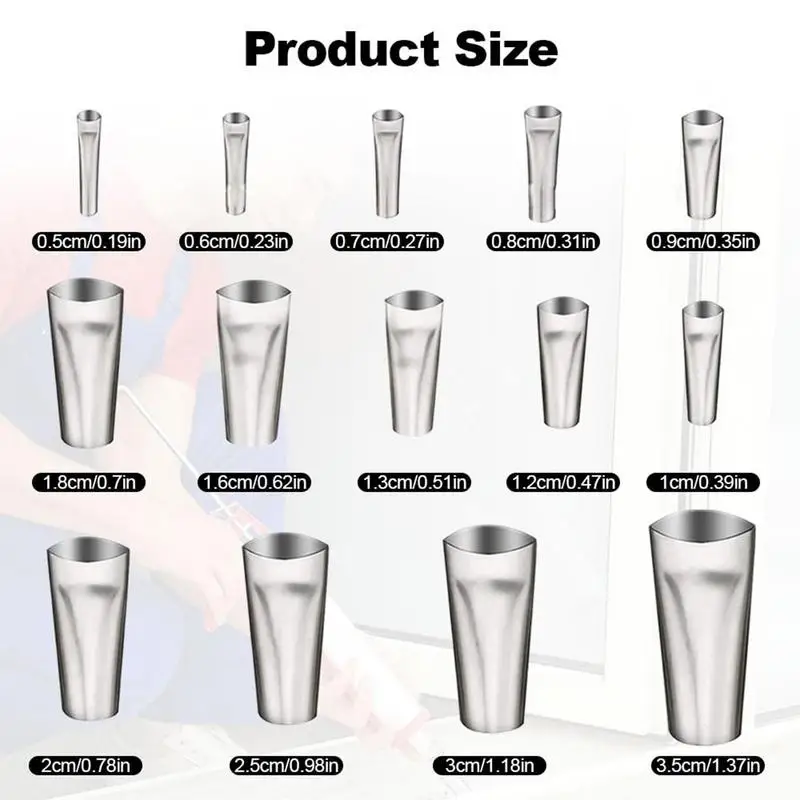 Silicone Cartridge Tips Stainless Steel Replacement Caulking Nozzle Tips Finisher Effective Versatile Sealant Finishing Tool For 6