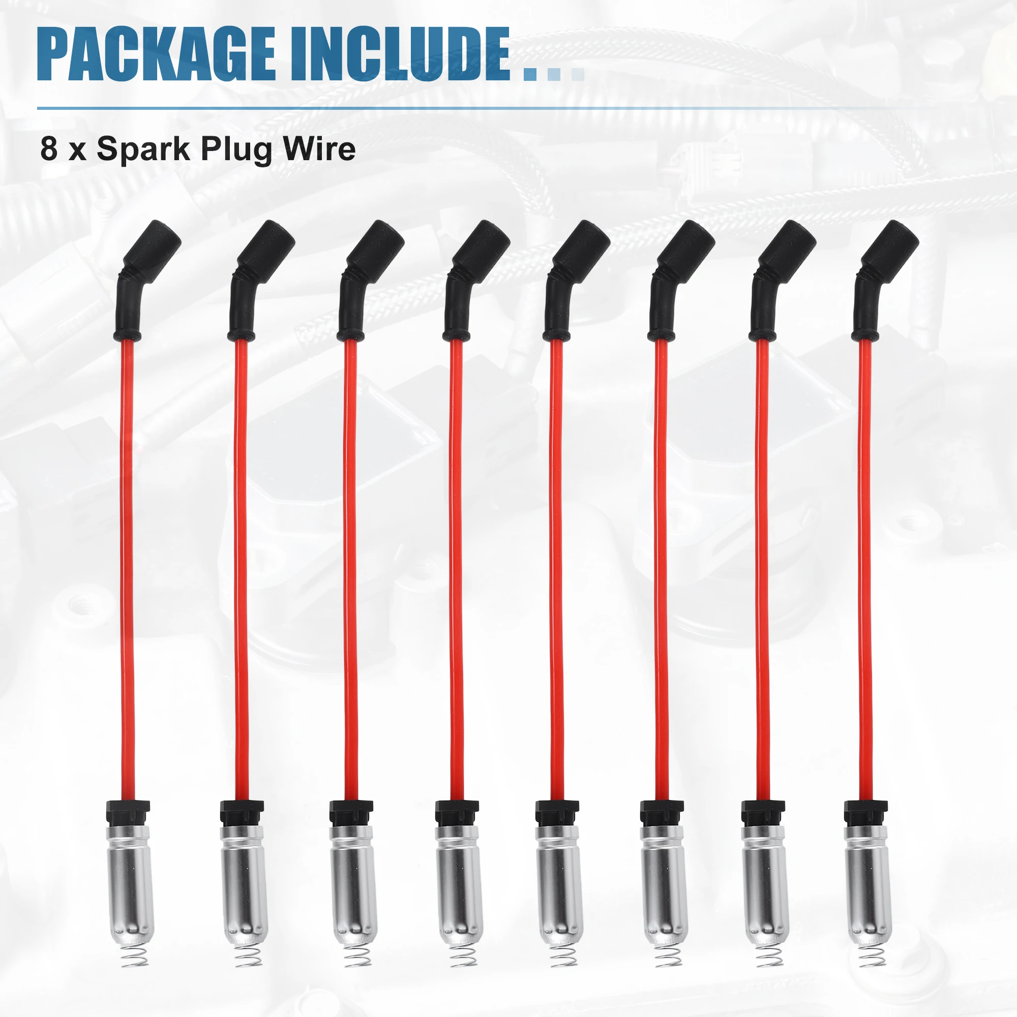 8 Pc Spark Plug Wire Ignition Cable Replacement For Cadillac Escalade 6.2L 2007-2008 Chevrolet Impala 5.3L 2006-2008
