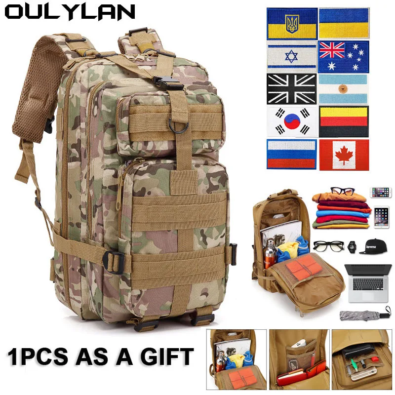 

OULYLAN Hiking Backpack Big Capacity Army Tactical Backpack Military Camouflage Travel Outdoor Hiking Backpacks 50L or 30L