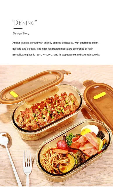 Glass Lunch Box with Rice Lunch Box, Microwave Oven, Heatable Special Soup  Bowl, Sealed and Fresh Fruit Box with Lid - AliExpress