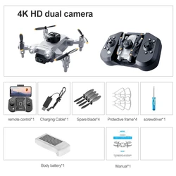 4K HD Camera Mini Drone with Five - Sided Obstacle Avoidance Technology (Grey drone 1 Battery)