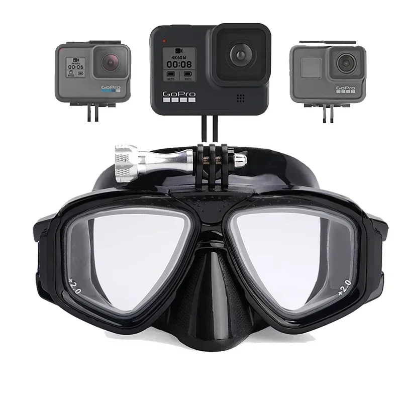 Diving Mask RX Prescription Optical Farsighted Scuba Dive Masks with Tempered Glass Lenses Reading Hyperopia Gear for Adult +2.0 To +5.0