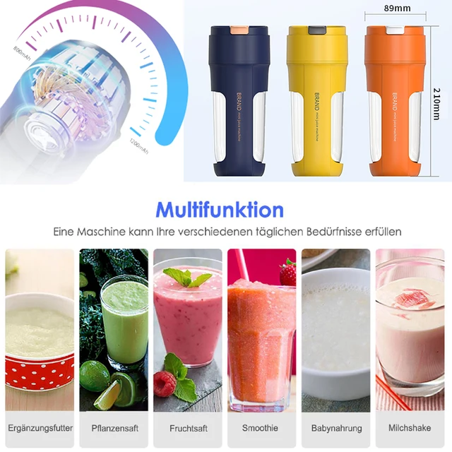 Electric Juicer Mini Portable Blender Fruit Mixers Fruit Extractors Multifunction Juice Maker Machine Blender Smoothies