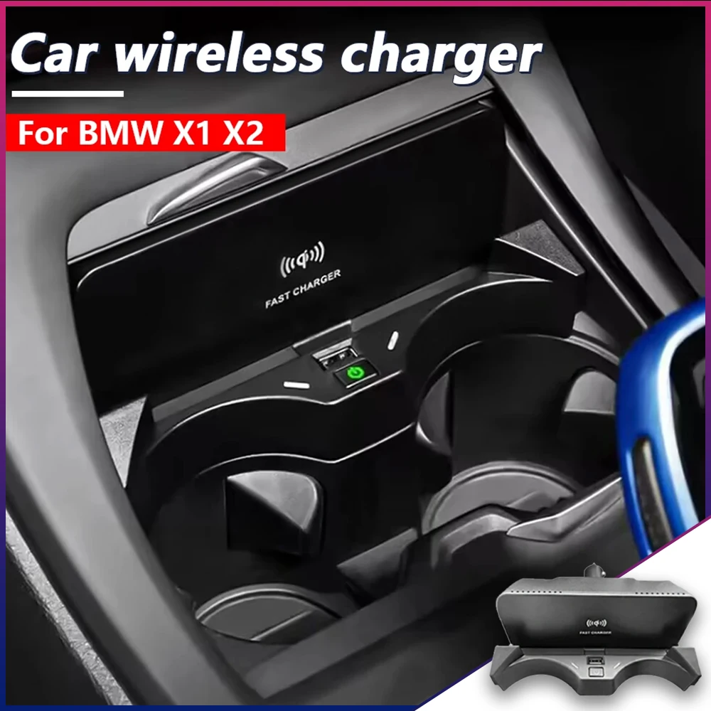 

Fast Wireless Charging Pad For BMW X1 F48 F49 X2 F39 2016-2021 For iPhone Mobile Charger Phone Holder Car Accessories Interior