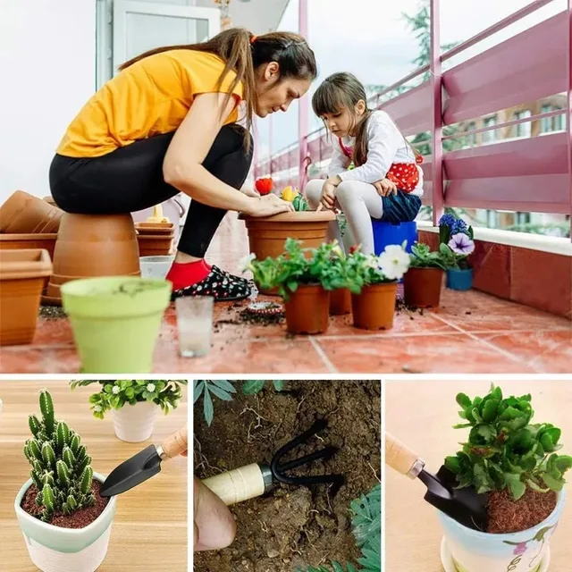 3pcs Mini Durable Spade Shovel Rake for Plant Potted Flowers Seedlings Loose Soil Erramientas Bonsai for Little Hands Light Use 6