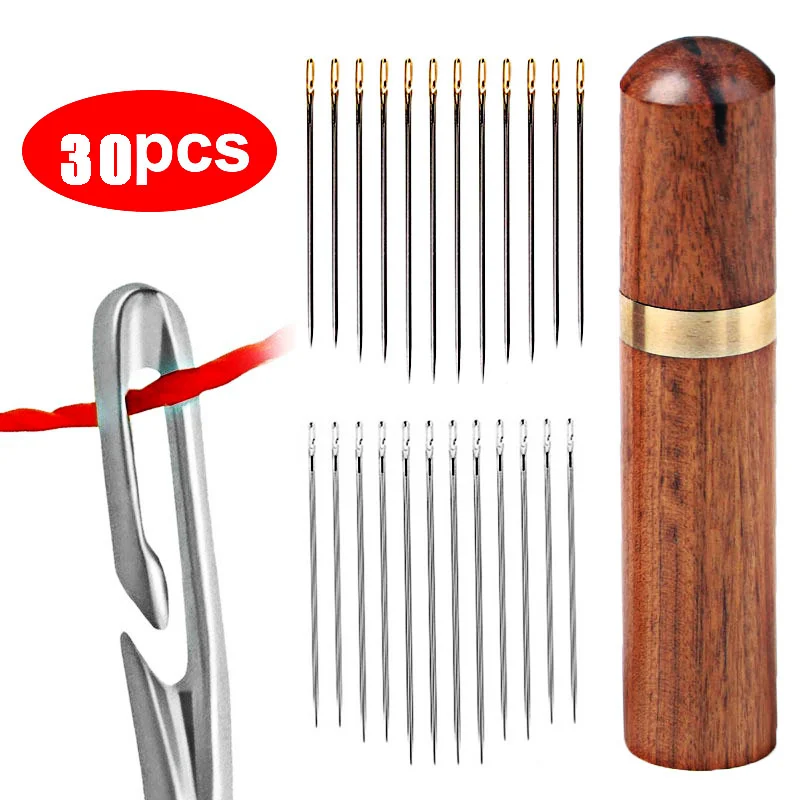 30pc Self-Threading Needles With Case 2