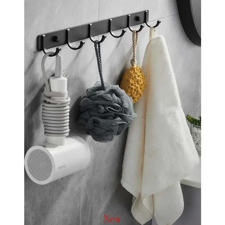 

Aluminum Wall Mounted Coat Keys Hook Wall Hanging Row Hook Punching/Adhesive Storage Rack Hanger Towel Rack Coat Organizer wall