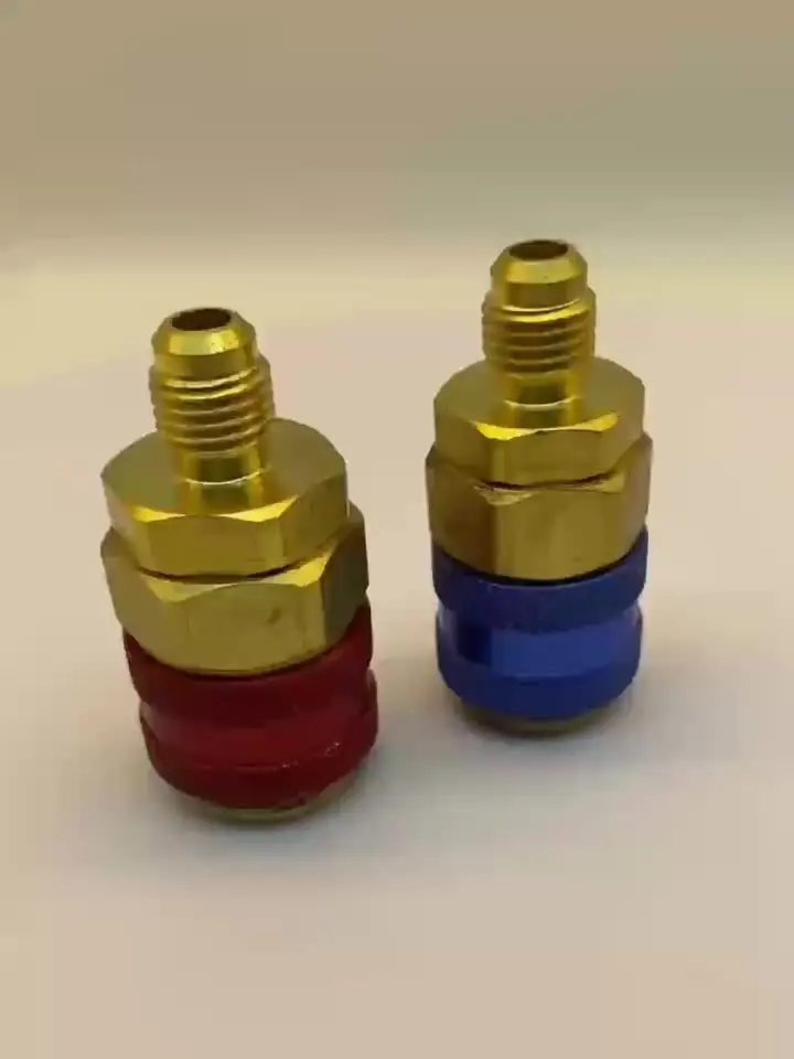 Ac Quick Connect Fittings A/C Quick Coupler Adapter Kit - High & Low Side Brass Fittings For Manifold Gauge Hoses Micron Gauge Coupler - Foto 10