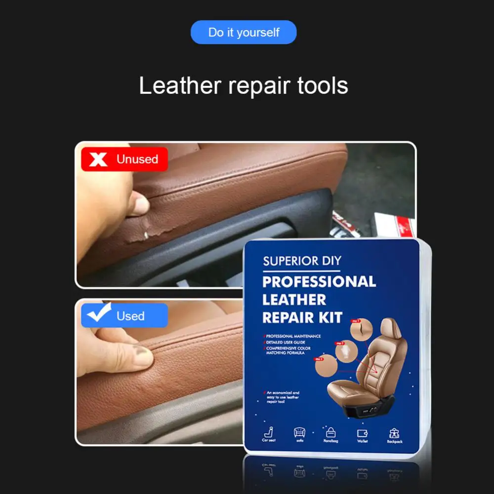 Color Leather Repair Tool Kit Repair Leather Burns Scratches Abrasion Aging And Cracks Cream leather repair gel leather repair kit