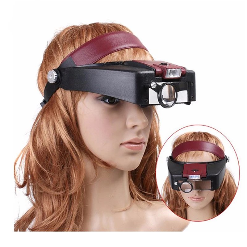 Tungfull glasses loupe wearing style magnifier glasses head magnifier magnifying loupe 10X LED Light jewelry magnifier,jewelry magnifying glass,magnifying glass,headband magnifier,head wearing magnifier,reading magnifier