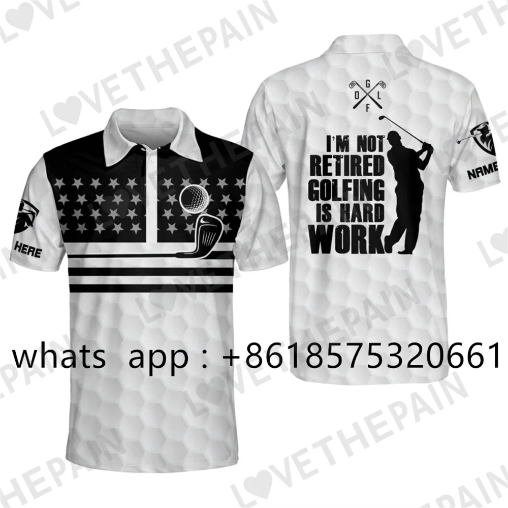 Men Golf Shirt Polo Lapel Fashion Short Sleeves Sports Buttons Shirts Casual T-shirt Quick Dry Breathable Printing Clothing 2023