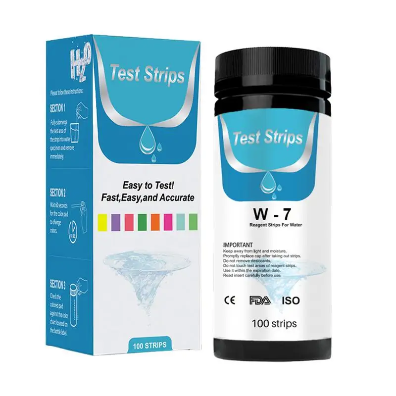 

Pool Water Test Strips Hot Tub 7 In 1 Accurate Water Test Strips 100pcs Strips For Testing Ph Total Alkali Hardness And More