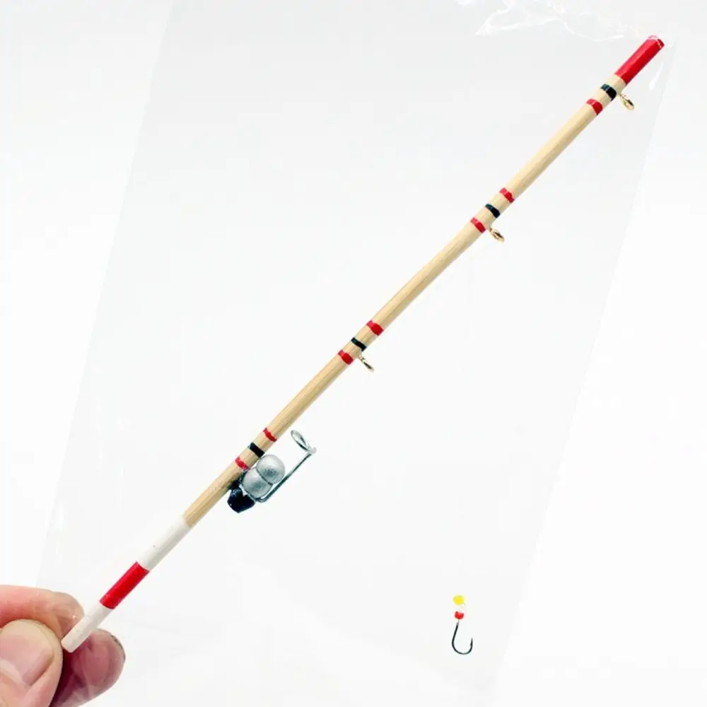 Micro Landscape 17.5cm Miniature Fishing Tool Decorative Fishing Rod Life Scene