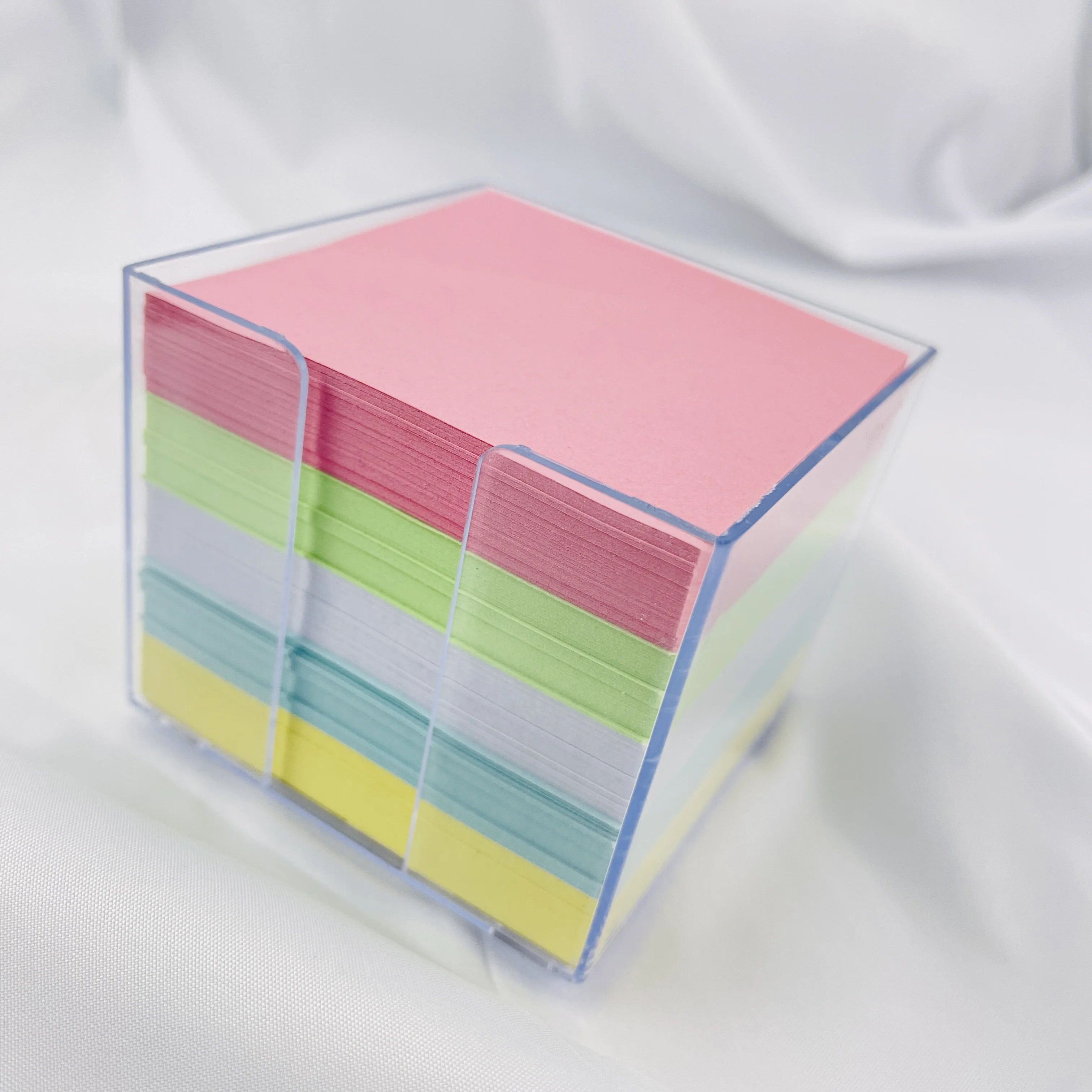 Set, 700 Sheets Note Paper & 1pc Storage Box, Desktop Rectangular Acrylic Transparent, Student Dorm Stationery Sundries Storage 4