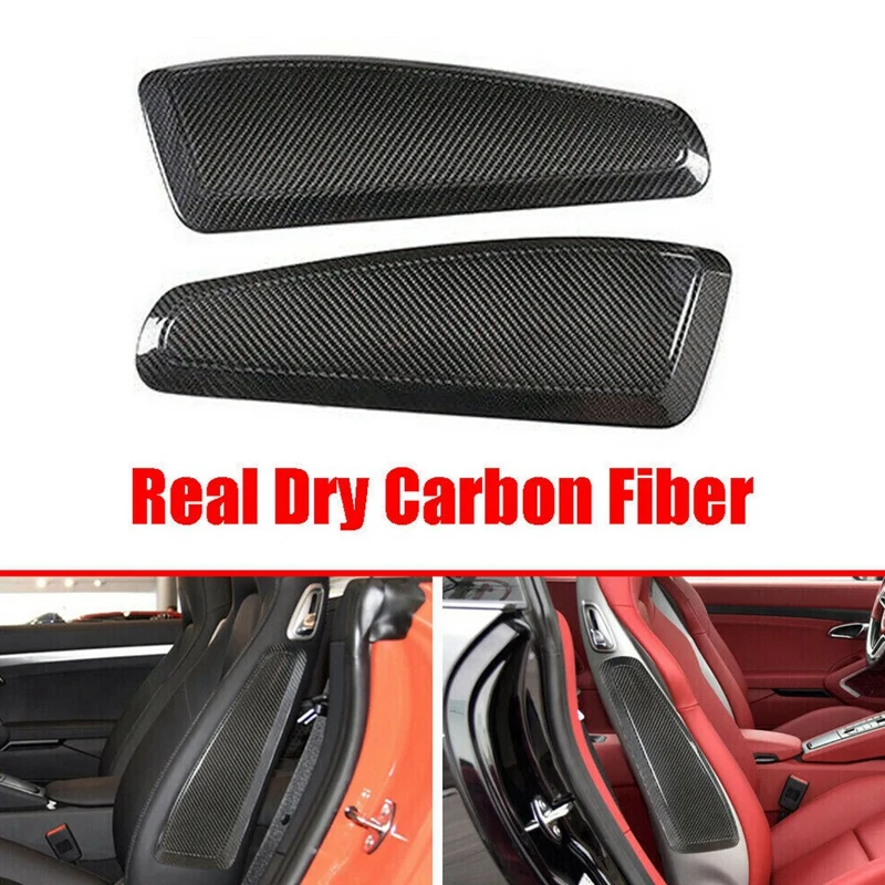 

Real Dry Carbon Fiber Seat Side Cover Trim For-Porsche 911 2012-2018 718 2017-20