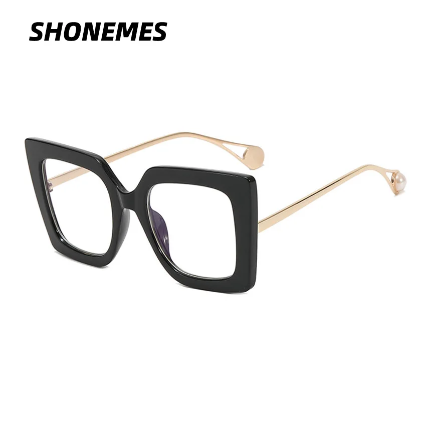 

SHONEMES Oversized Anti Blue Light Glasses Frame Stylish Big Frame Eyeglasses Optical Computer Eyewear for Women