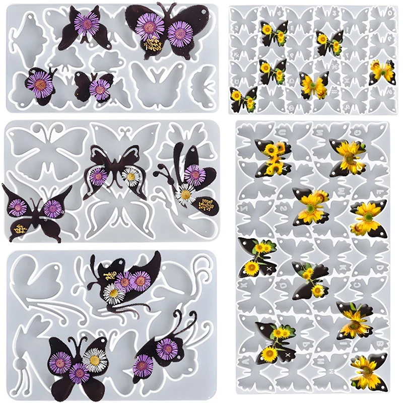 

Butterfly Pendant Resin Mold For Key Chain Earrings Decoration Pendant Tag Epoxy Silicone Mould Jewelry Necklace Making Supplies
